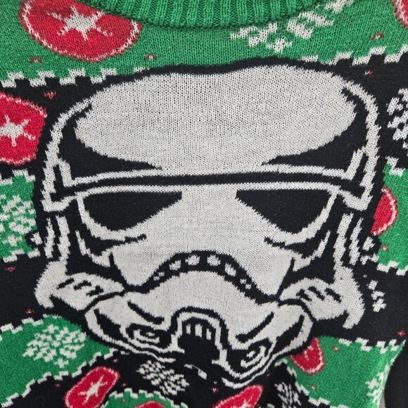 Star Wars Stormtrooper Green Christmas Sweater Size Medium - Picture 2 of 6